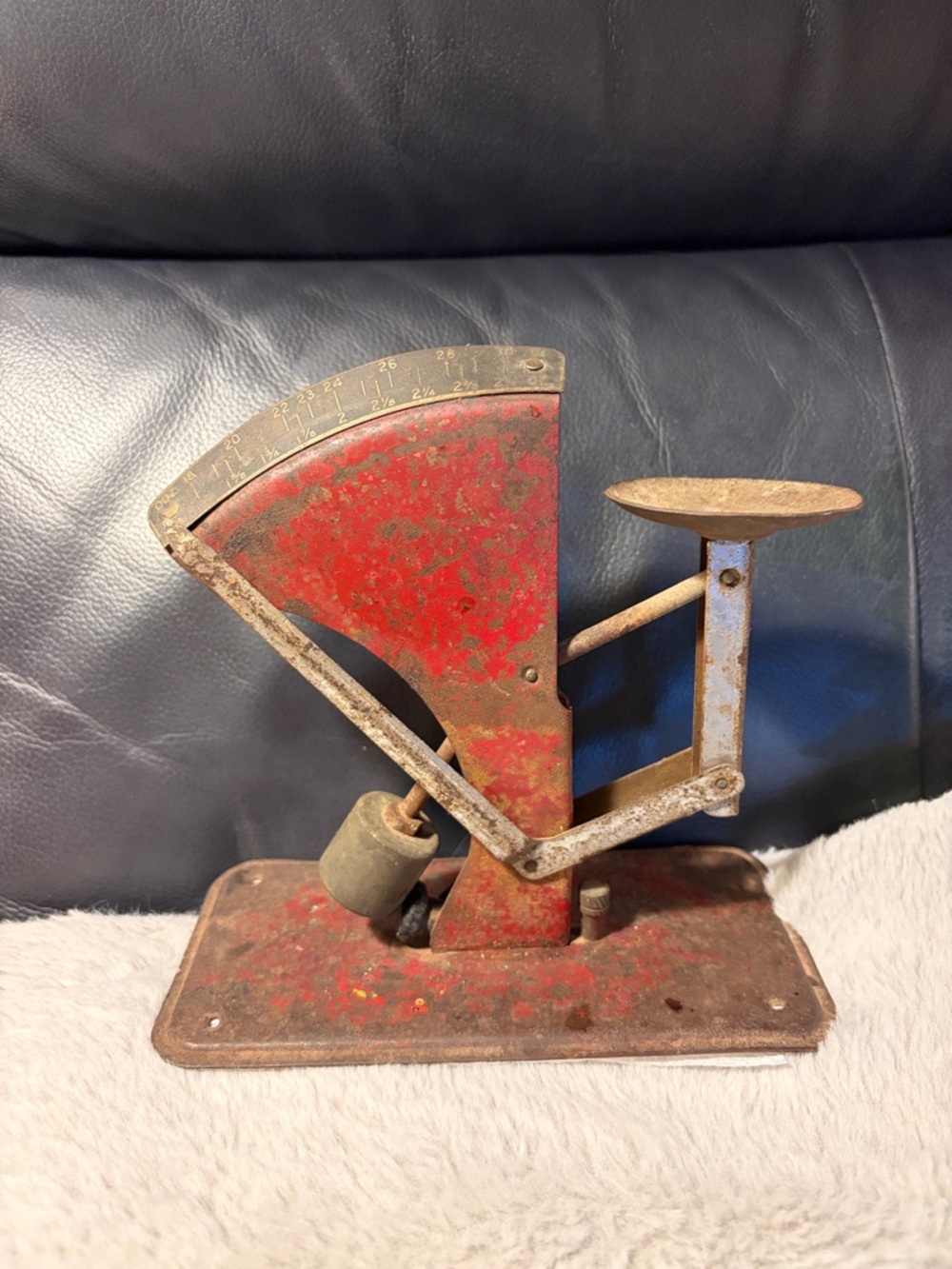 Vintage Red Metal Oakes Poultry Egg Grading Scale